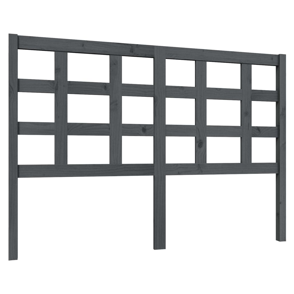 Hoofdbord 140,5X4X100 Cm Massief Grenenhout Grijs
