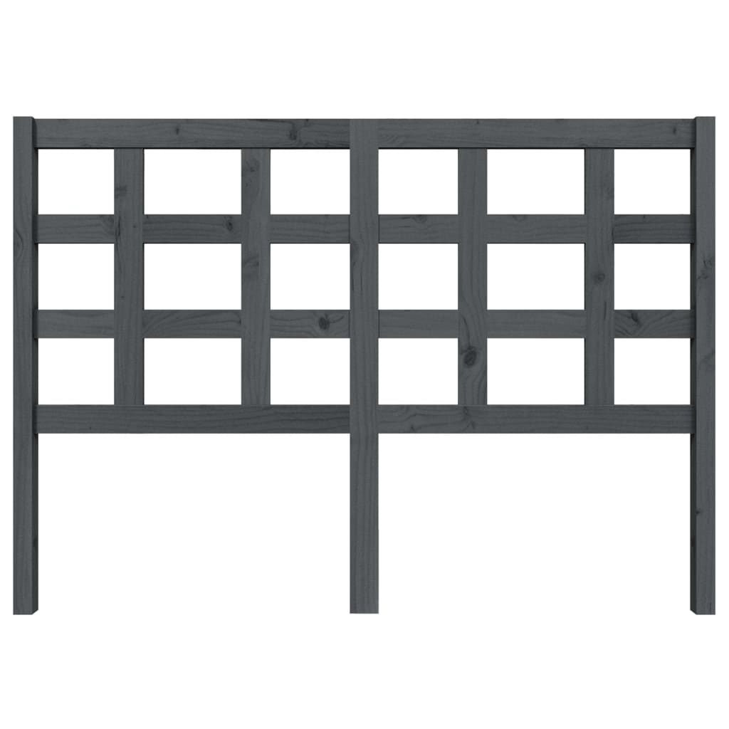 Hoofdbord 140,5X4X100 Cm Massief Grenenhout Grijs