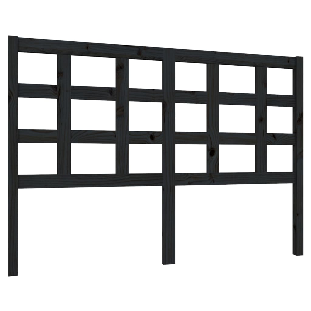 Hoofdbord 140,5X4X100 Cm Massief Grenenhout Zwart