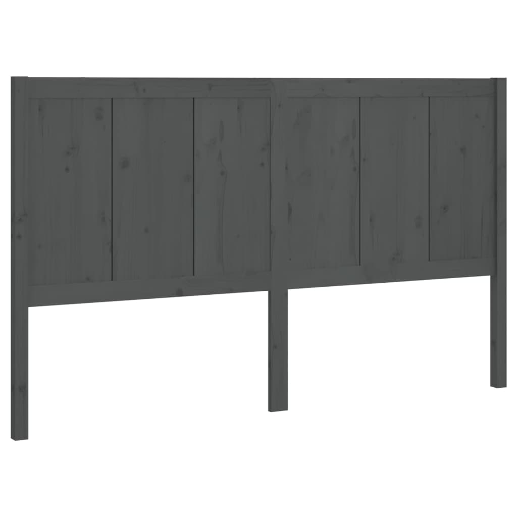 Hoofdbord 155,5X4X100 Cm Massief Grenenhout Grijs