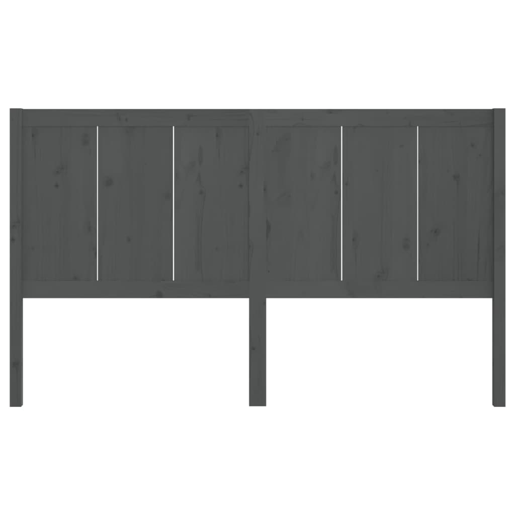 Hoofdbord 155,5X4X100 Cm Massief Grenenhout Grijs