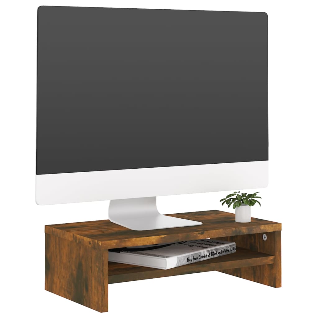 Monitorstandaard 42X24X13 Cm Bewerkt Hout Gerookt Eikenkleurig
