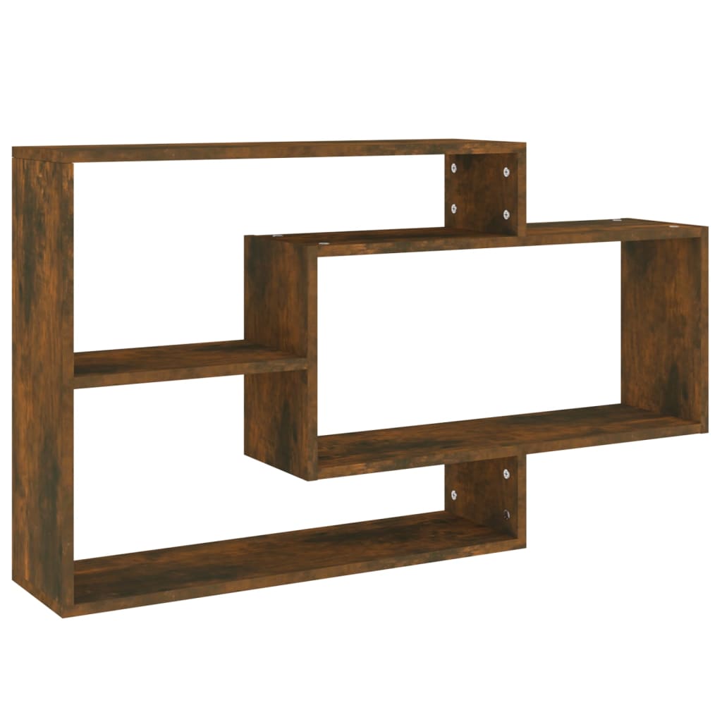 Wandschap 104X20X58,5 Cm Bewerkt Hout Gerookt Eikenkleurig