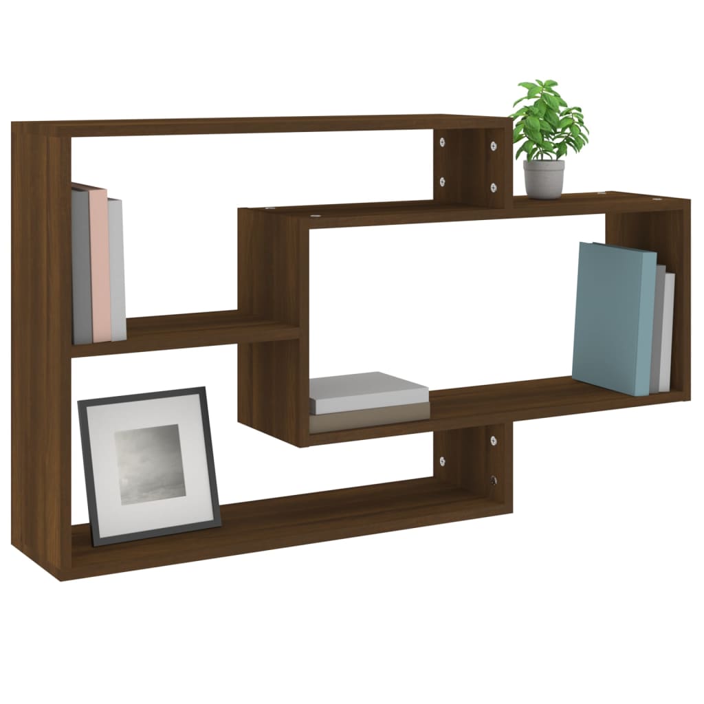 Wandschap 104X20X58,5 Cm Bewerkt Hout Bruineikenkleurig