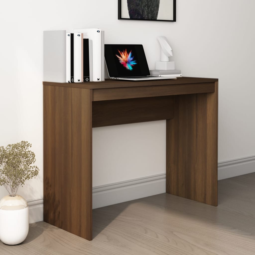 Bureau 90X40X72 Cm Bewerkt Hout Bruineikenkleurig