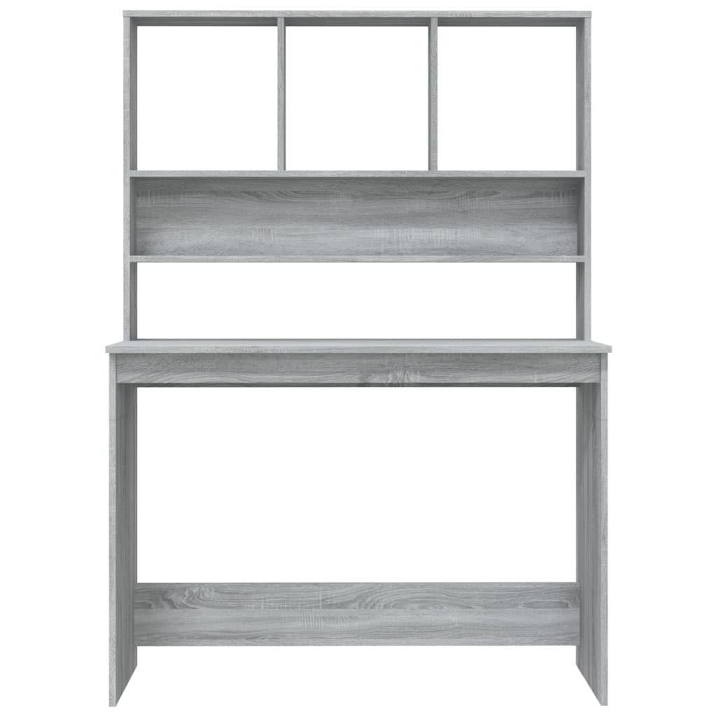 Bureau Met Schappen 110X45X157 Cm Bewerkt Hout Grijs Sonoma