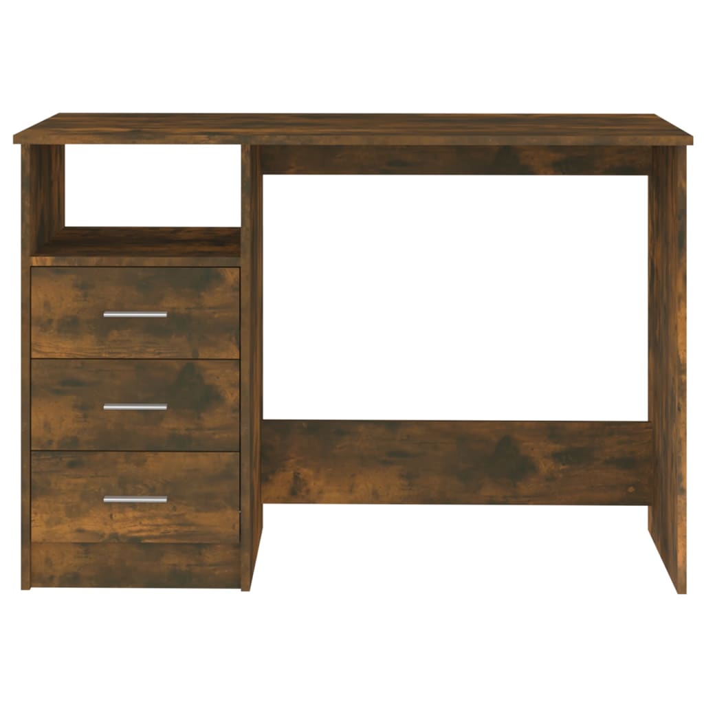 Bureau Met Lades 110X50X76 Cm Bewerkt Hout Gerookt Eikenkleurig