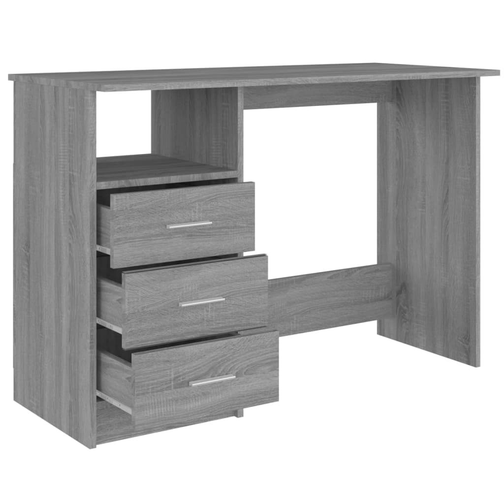 Bureau Met Lades 110X50X76 Cm Bewerkt Hout Grijs Sonoma Eiken