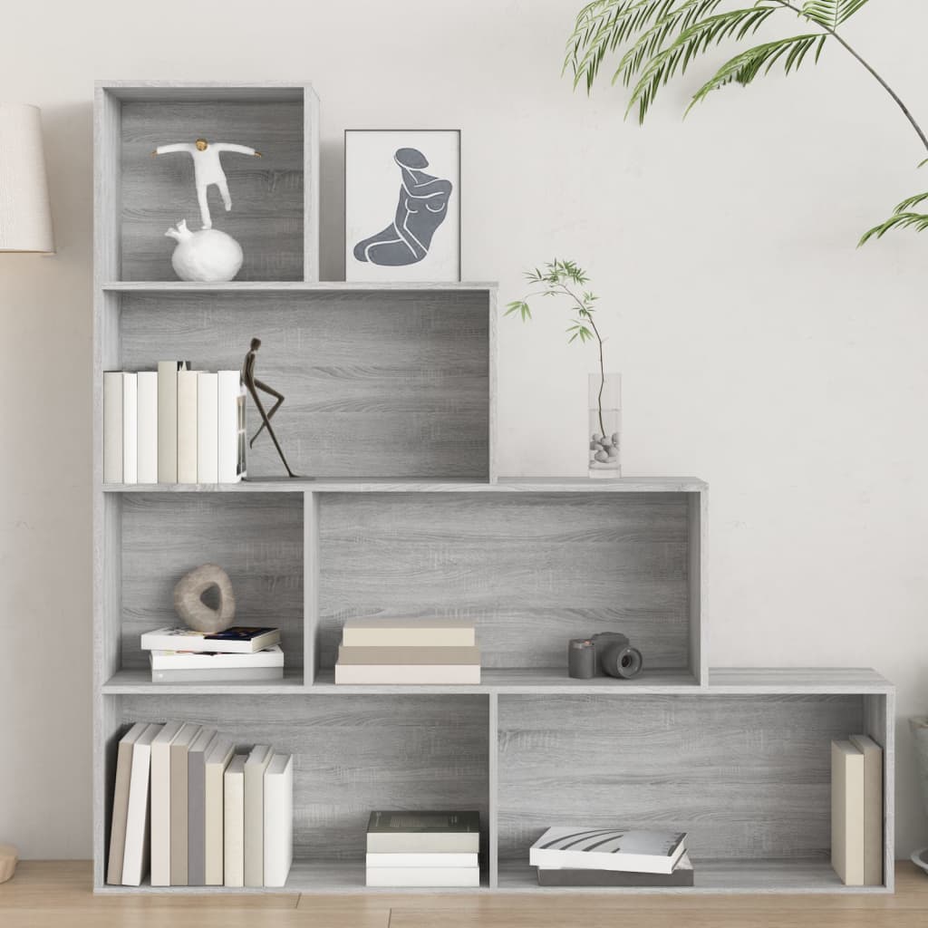 Boekenkast 155X24X160 Cm Grijs Sonoma Eikenkleurig