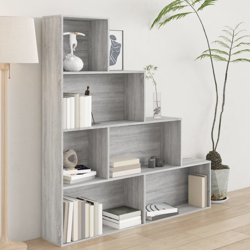 Boekenkast 155X24X160 Cm Grijs Sonoma Eikenkleurig