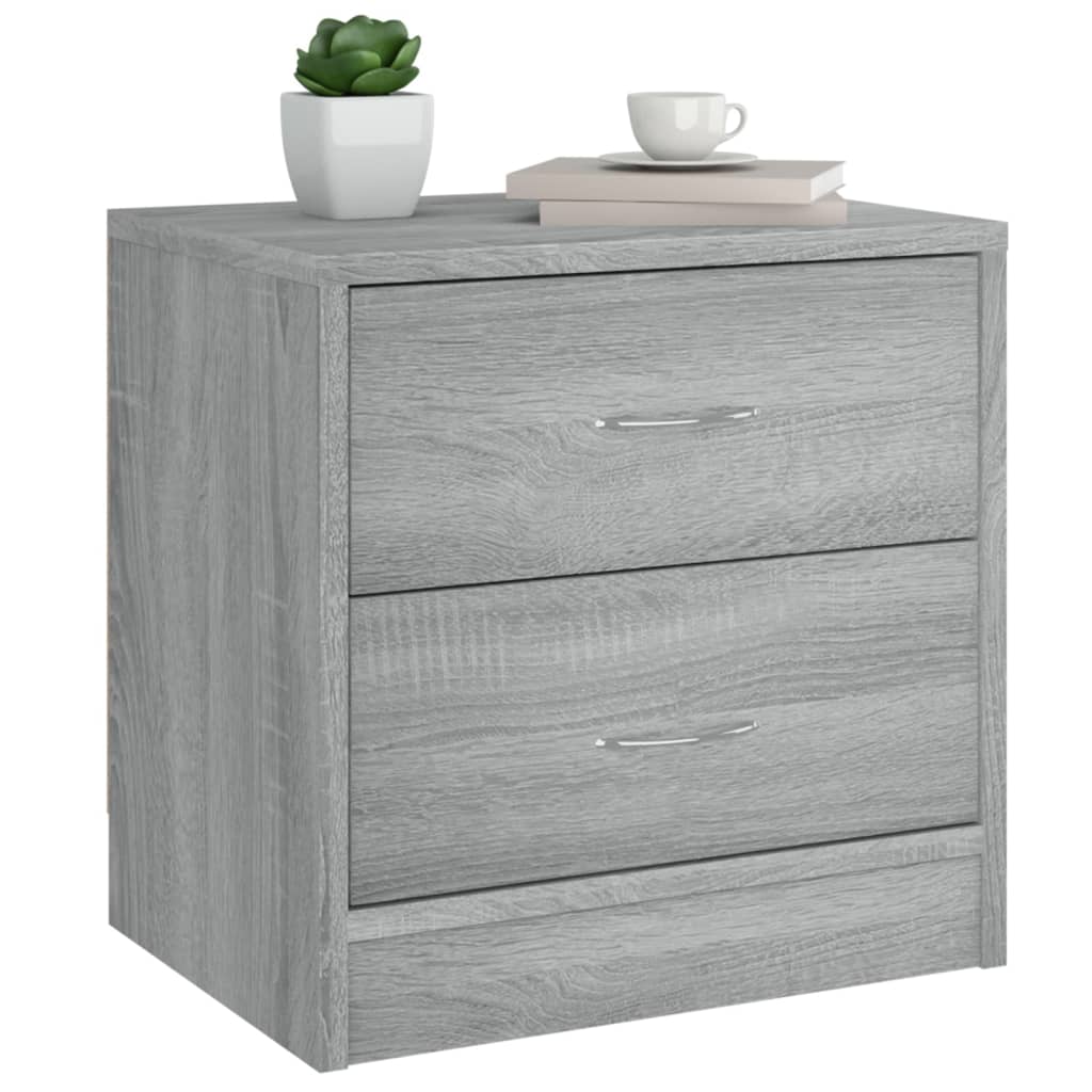 Nachtkastje 40X30X40 Cm Bewerkt Hout Grijs Sonoma Eikenkleurig