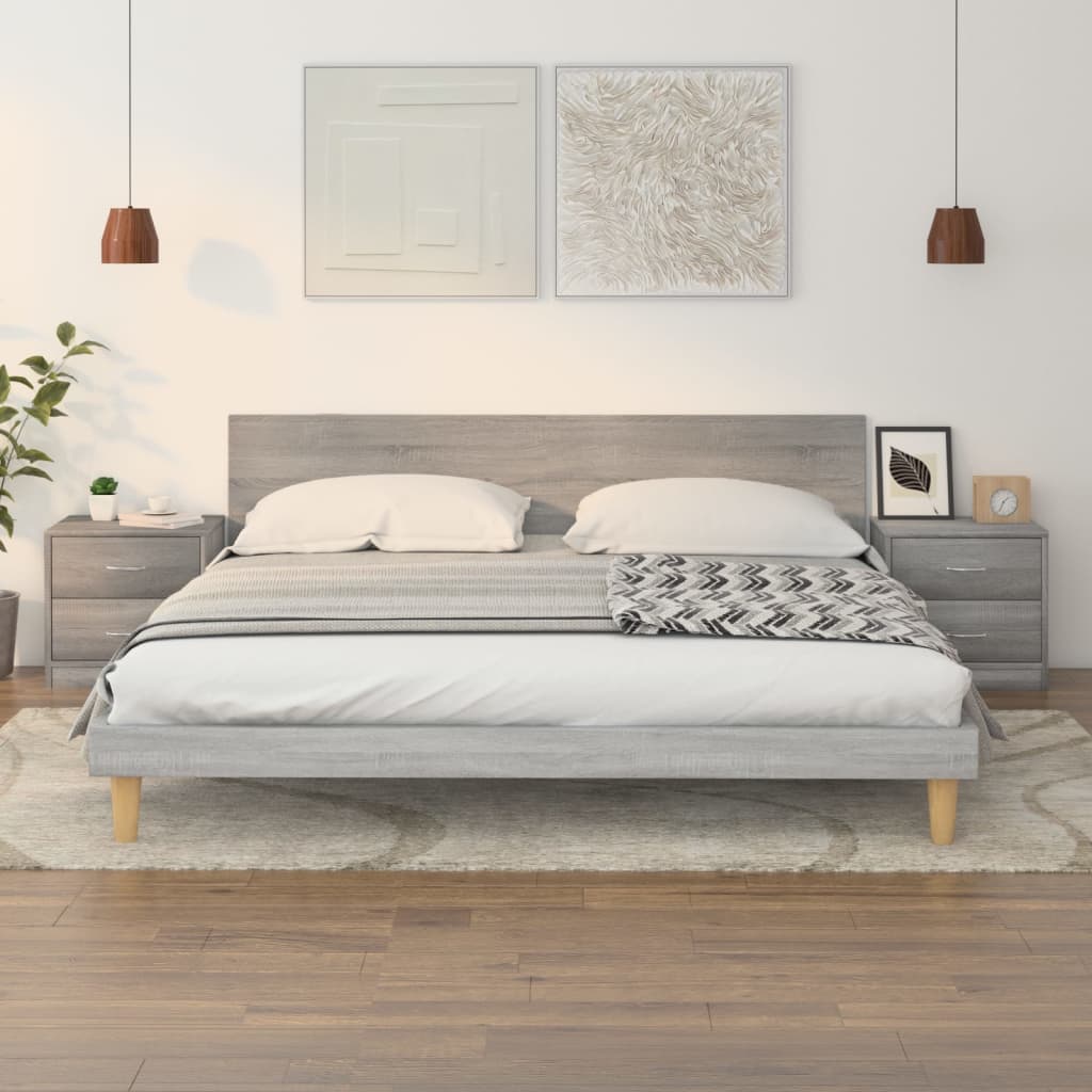 Nachtkastjes 2 St 40X30X40 Cm Bewerkt Hout Grijs Sonoma Eiken