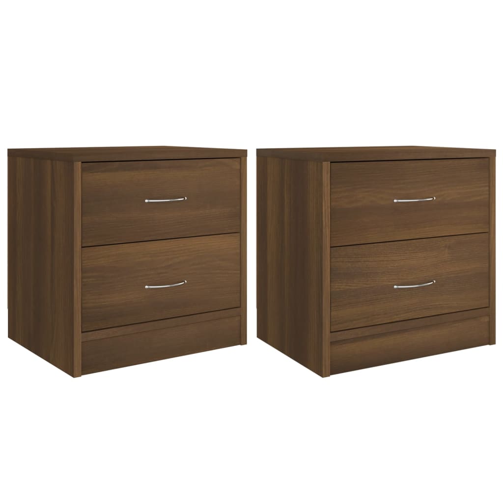 Nachtkastjes 2 St 40X30X40 Cm Bewerkt Hout Bruineikenkleurig