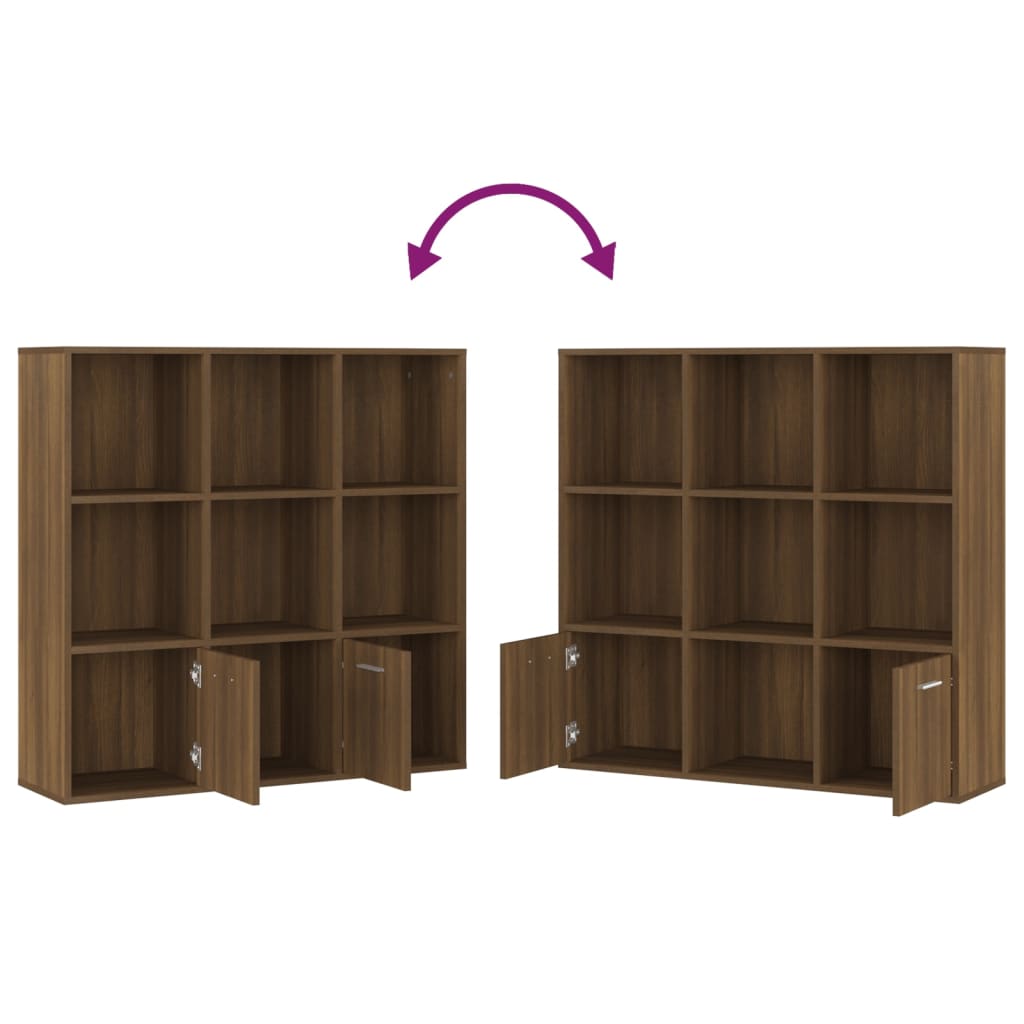 Boekenkast 98X30X98 Cm Bruineikenkleurig