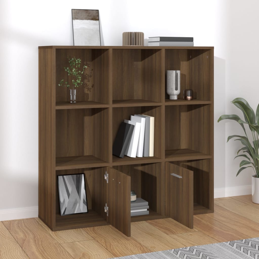 Boekenkast 98X30X98 Cm Bruineikenkleurig
