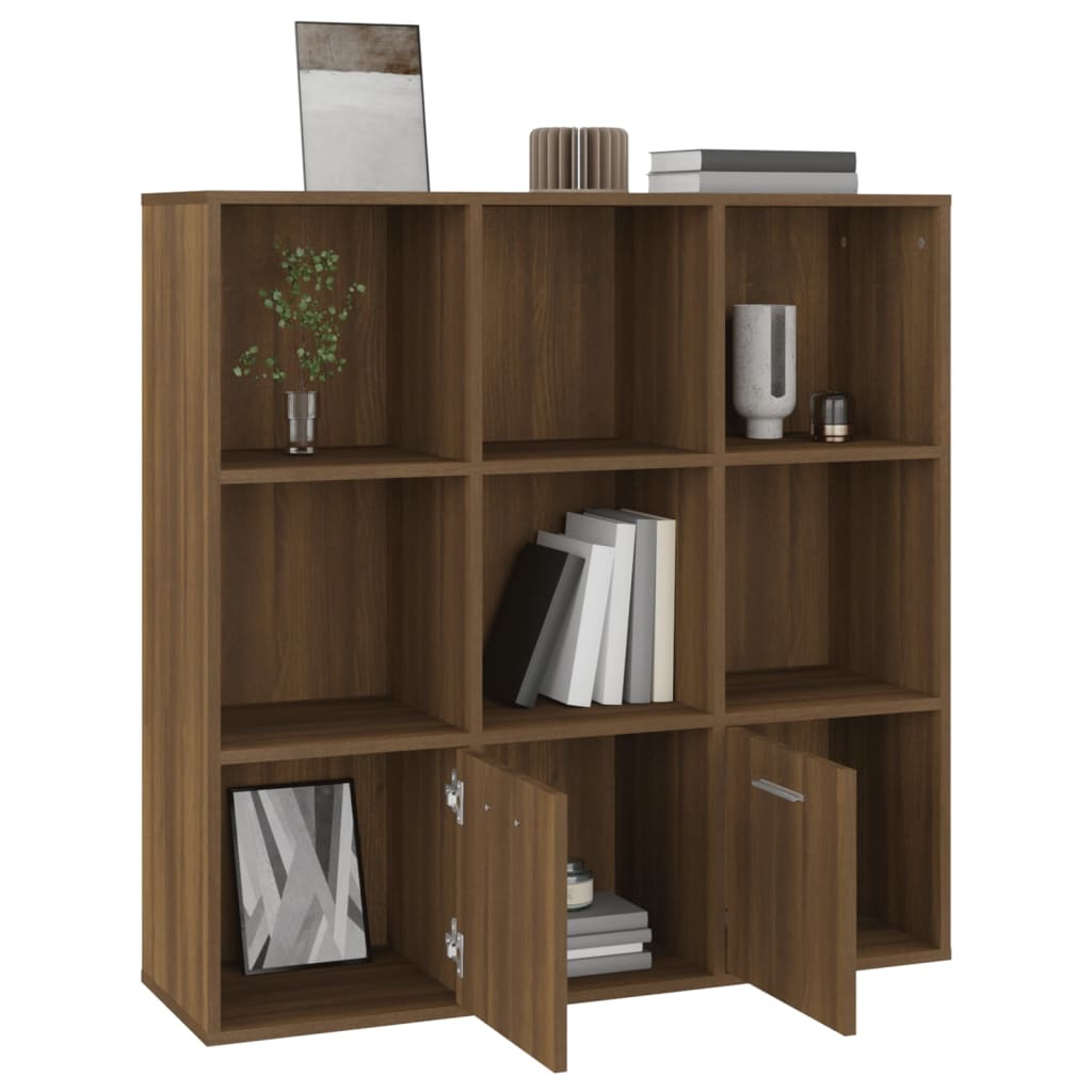 Boekenkast 98X30X98 Cm Bruineikenkleurig