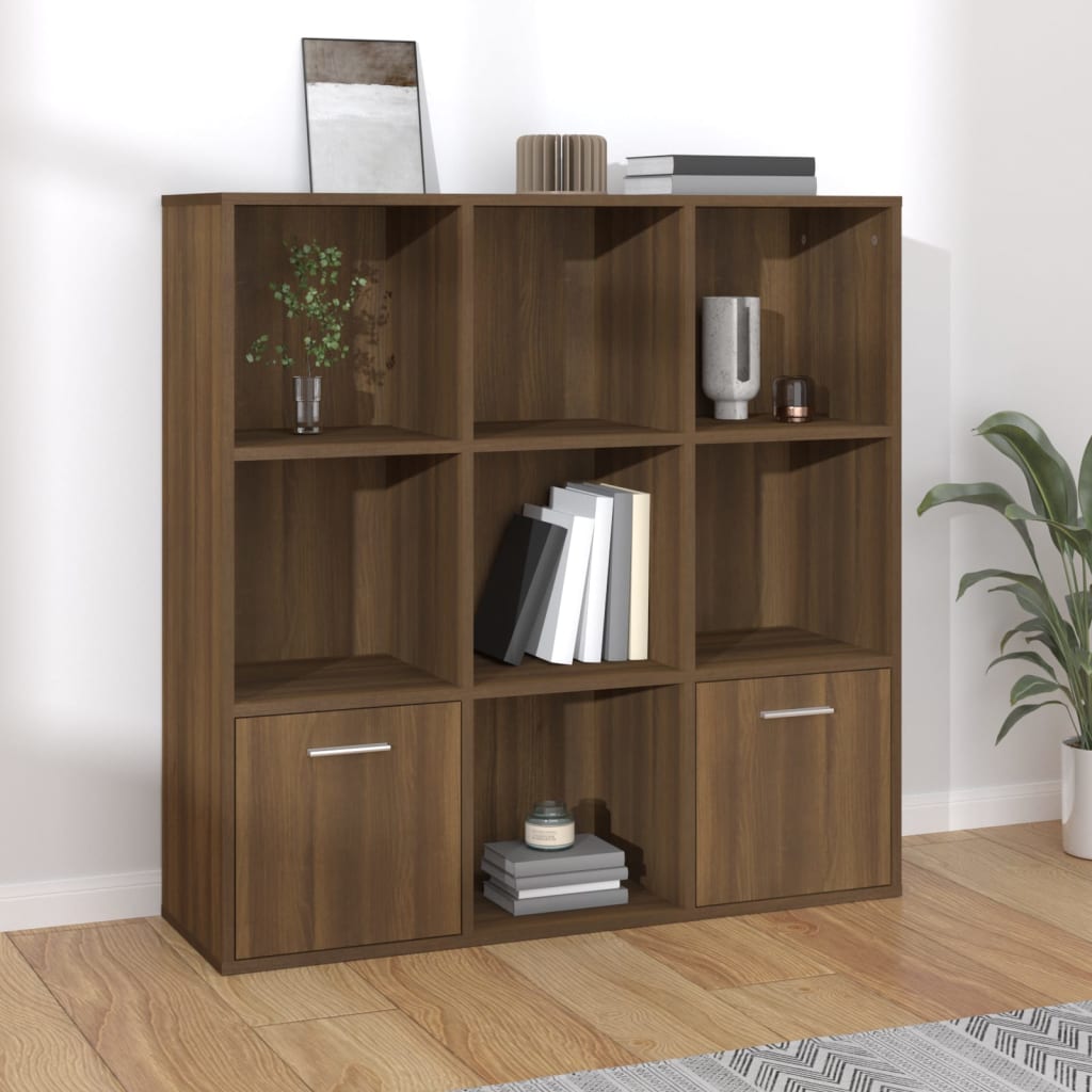 Boekenkast 98X30X98 Cm Bruineikenkleurig