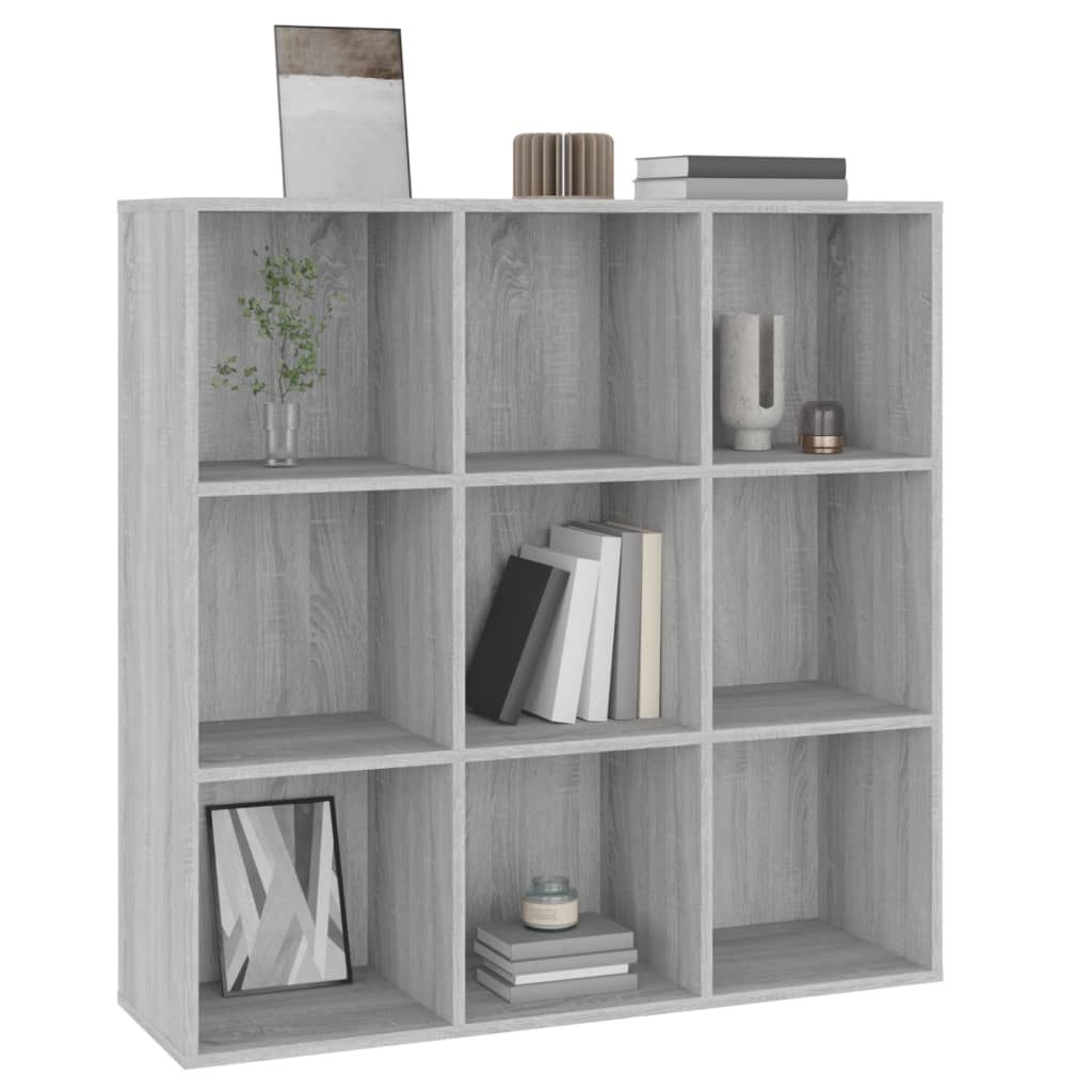 Boekenkast 98X30X98 Cm Grijs Sonoma Eikenkleurig