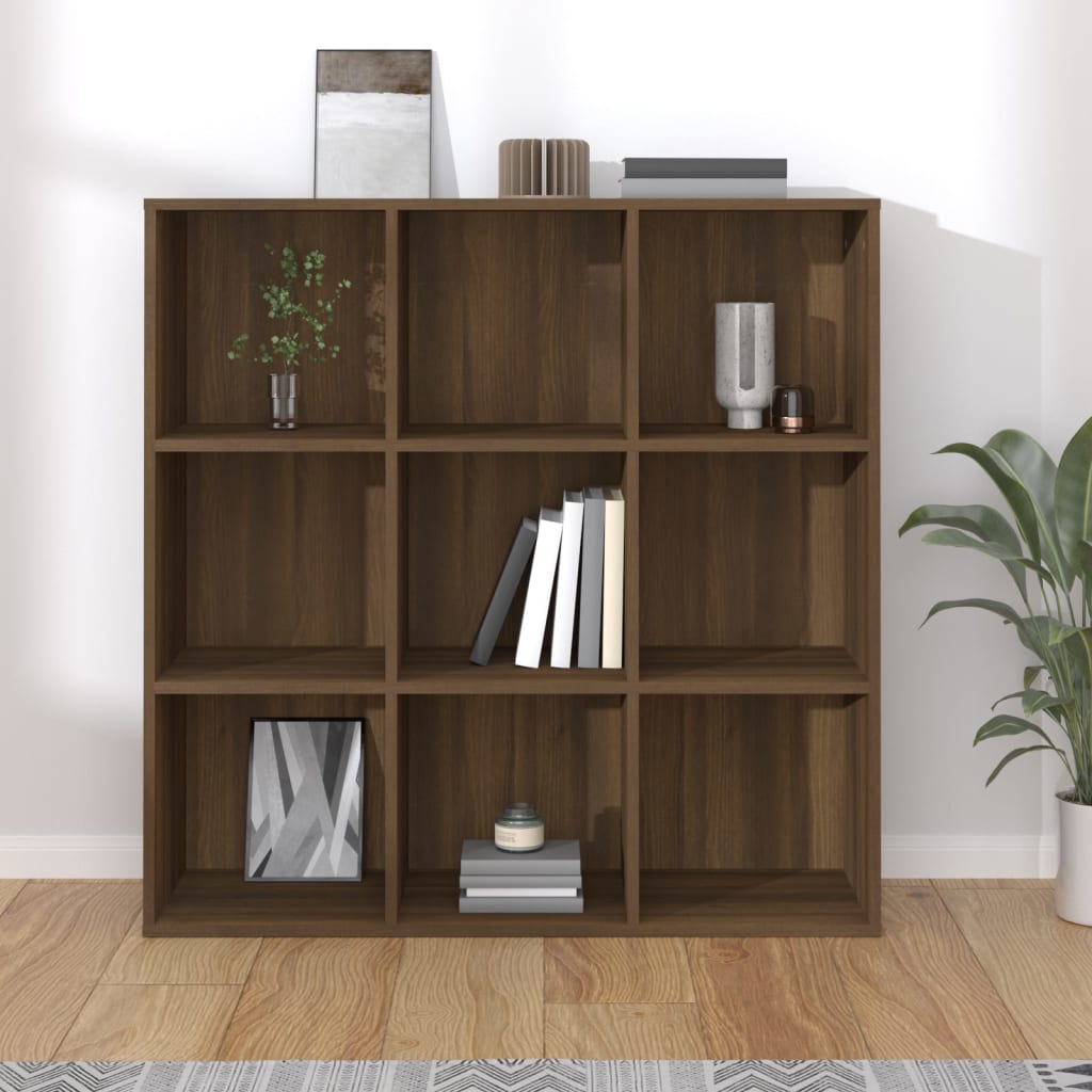 Boekenkast 98X30X98 Cm Bruineikenkleurig