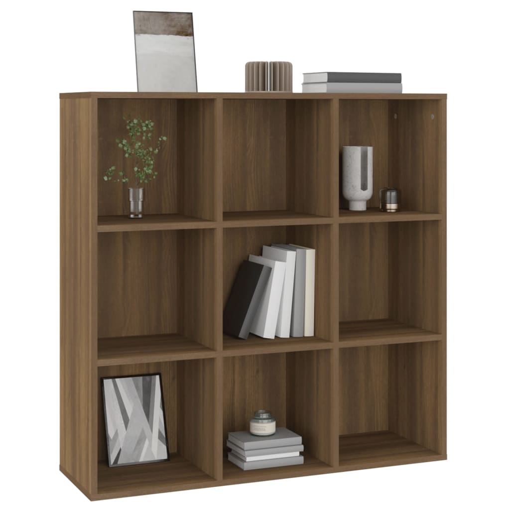 Boekenkast 98X30X98 Cm Bruineikenkleurig