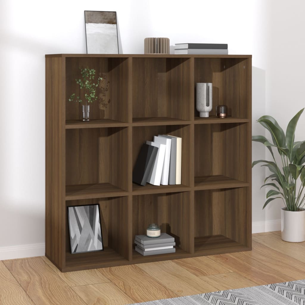 Boekenkast 98X30X98 Cm Bruineikenkleurig