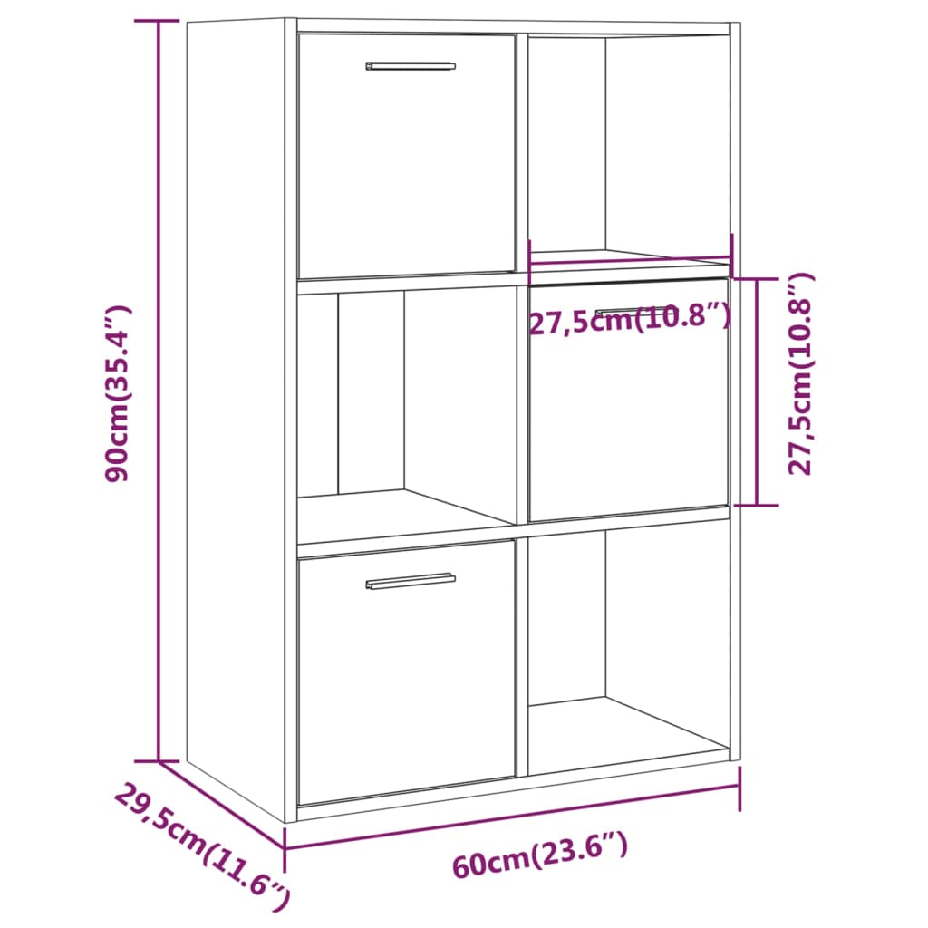 Opbergkast 60X29,5X90 Cm Gerookt Eikenkleurig