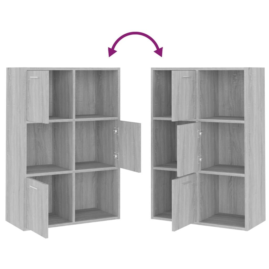 Opbergkast 60X29,5X90 Cm Grijs Sonoma Eikenkleurig