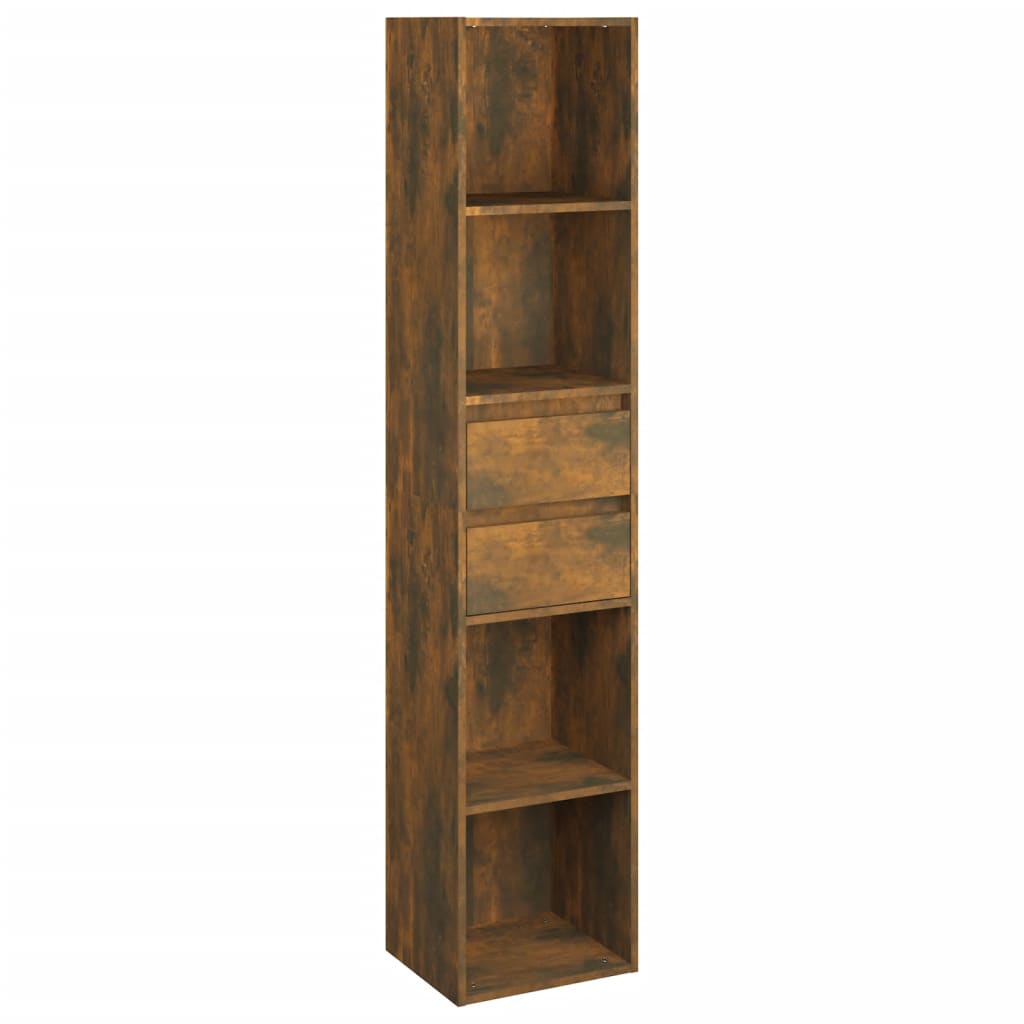 Boekenkast 36X30X171 Cm Bewerkt Hout Gerookt Eikenkleurig