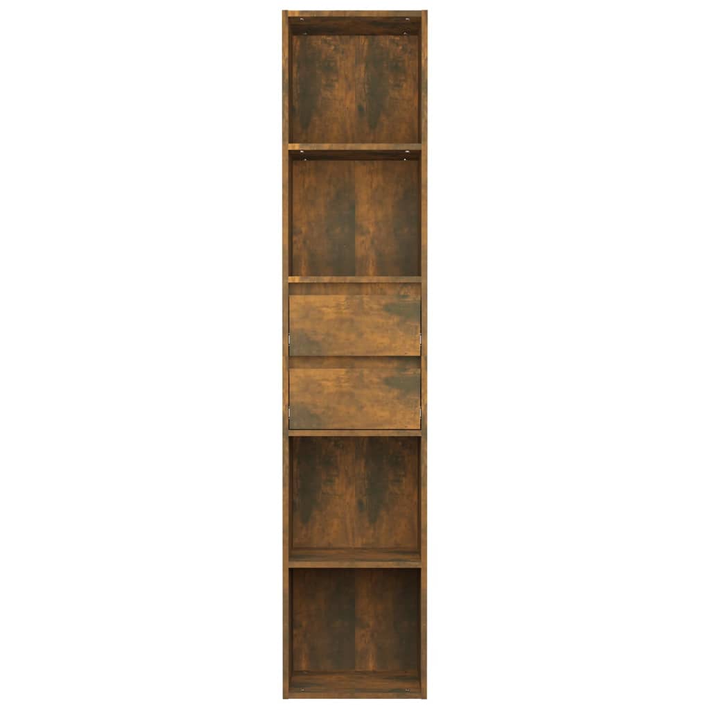 Boekenkast 36X30X171 Cm Bewerkt Hout Gerookt Eikenkleurig