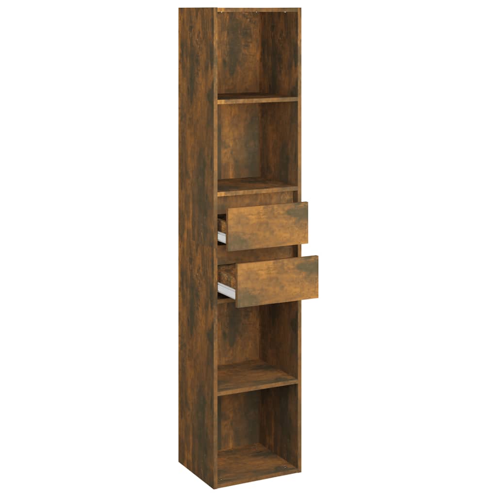 Boekenkast 36X30X171 Cm Bewerkt Hout Gerookt Eikenkleurig