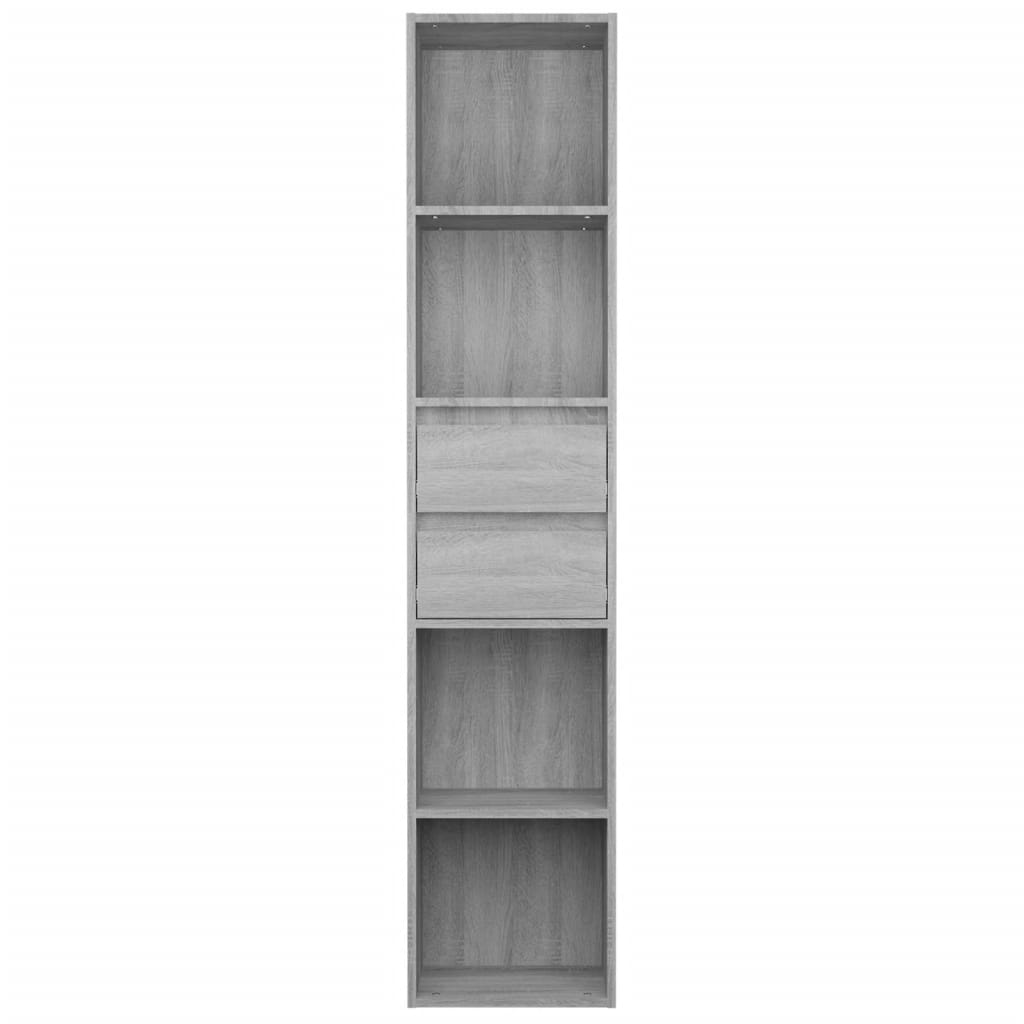 Boekenkast 36X30X171 Cm Bewerkt Hout Grijs Sonoma Eikenkleurig