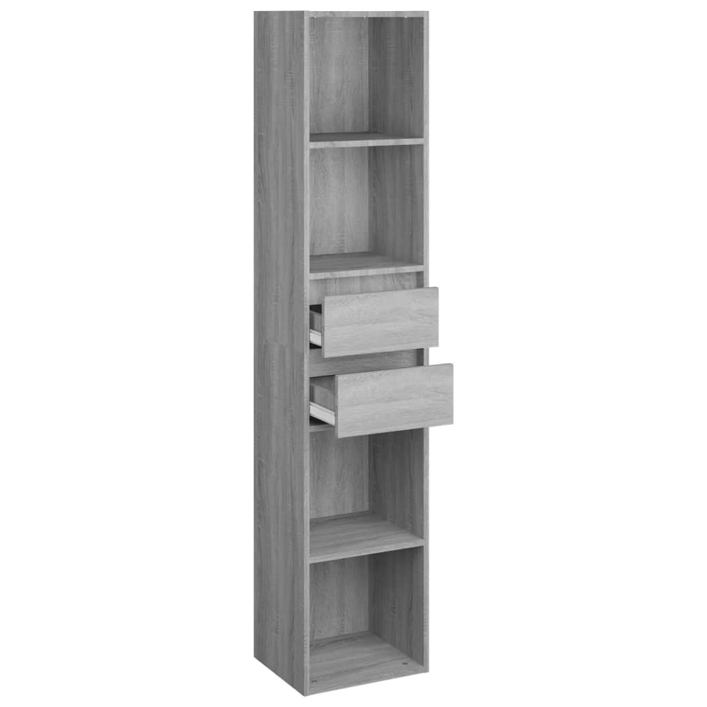 Boekenkast 36X30X171 Cm Bewerkt Hout Grijs Sonoma Eikenkleurig
