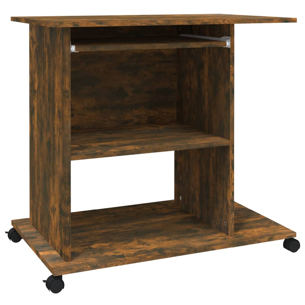 Computerbureau 80X50X75 Cm Bewerkt Hout Gerookt Eikenkleurig