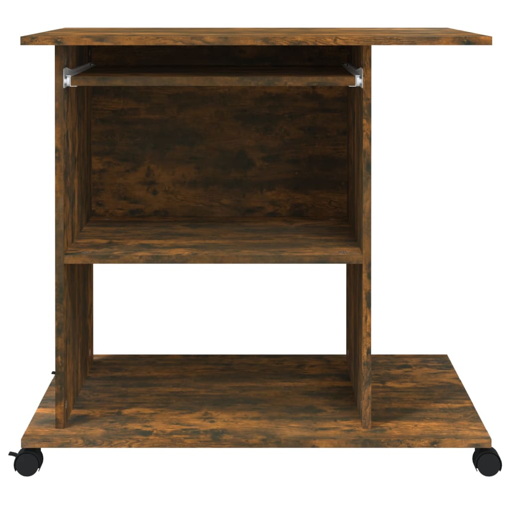 Computerbureau 80X50X75 Cm Bewerkt Hout Gerookt Eikenkleurig