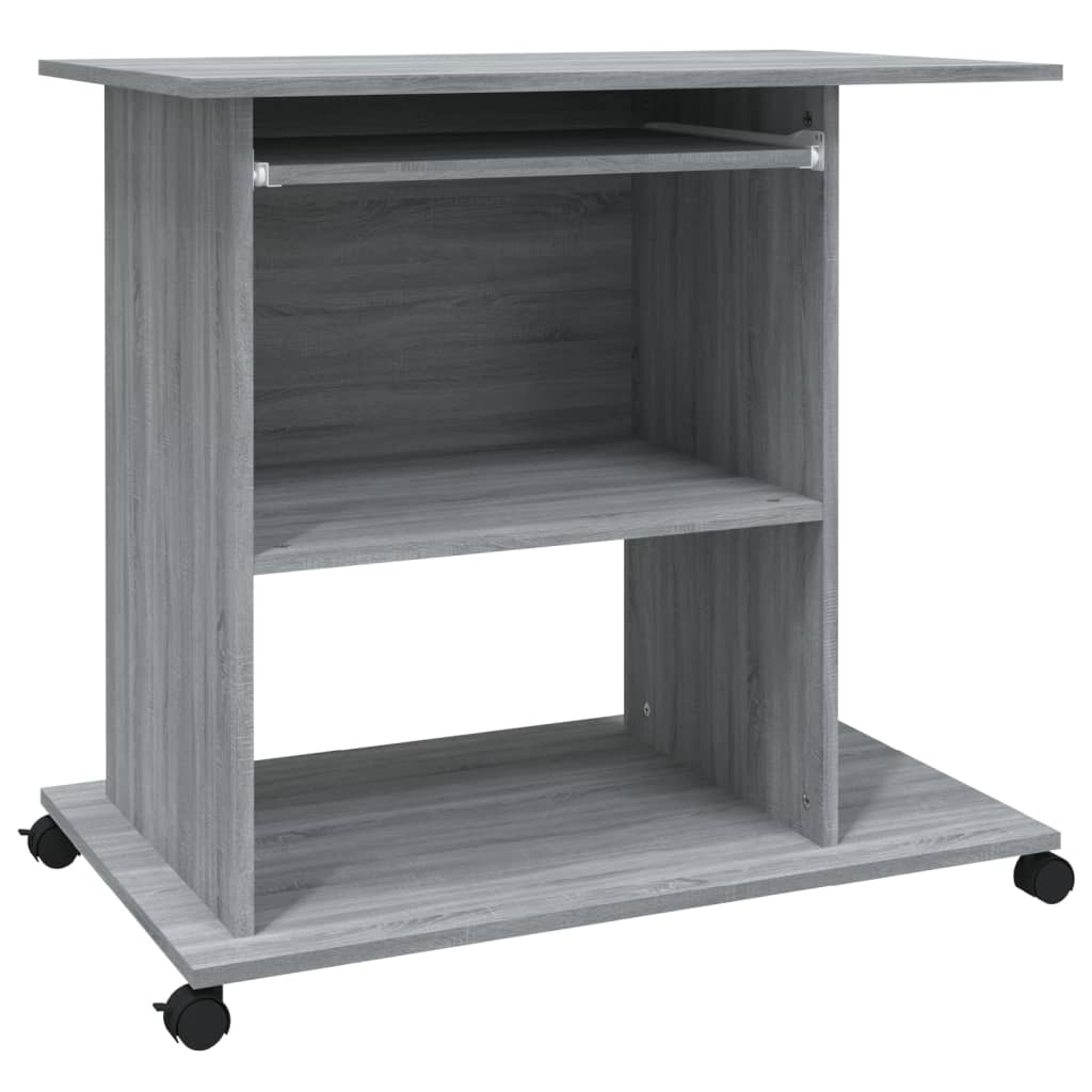 Computerbureau 80X50X75 Cm Bewerkt Hout Grijs Sonoma Eikenkleur