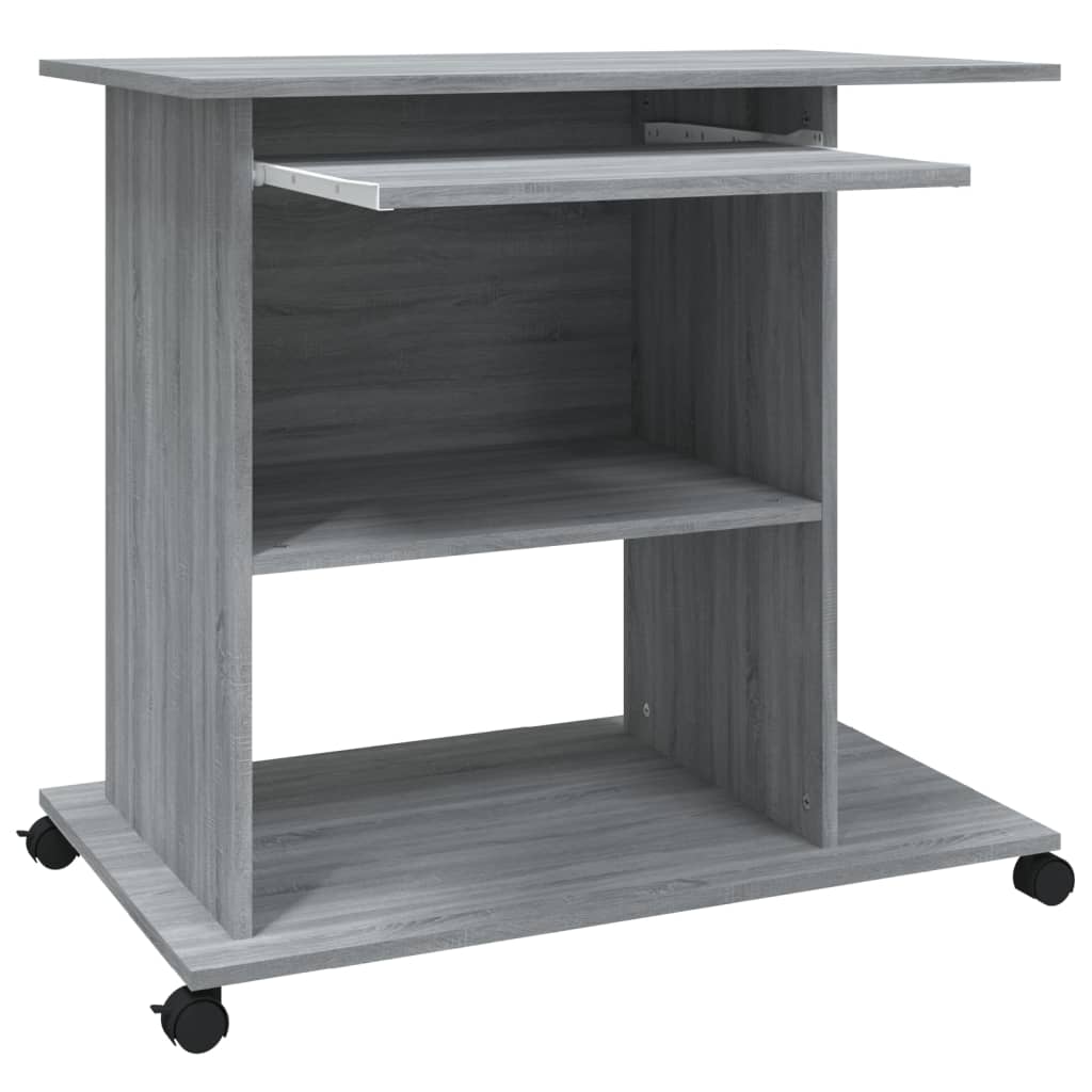 Computerbureau 80X50X75 Cm Bewerkt Hout Grijs Sonoma Eikenkleur