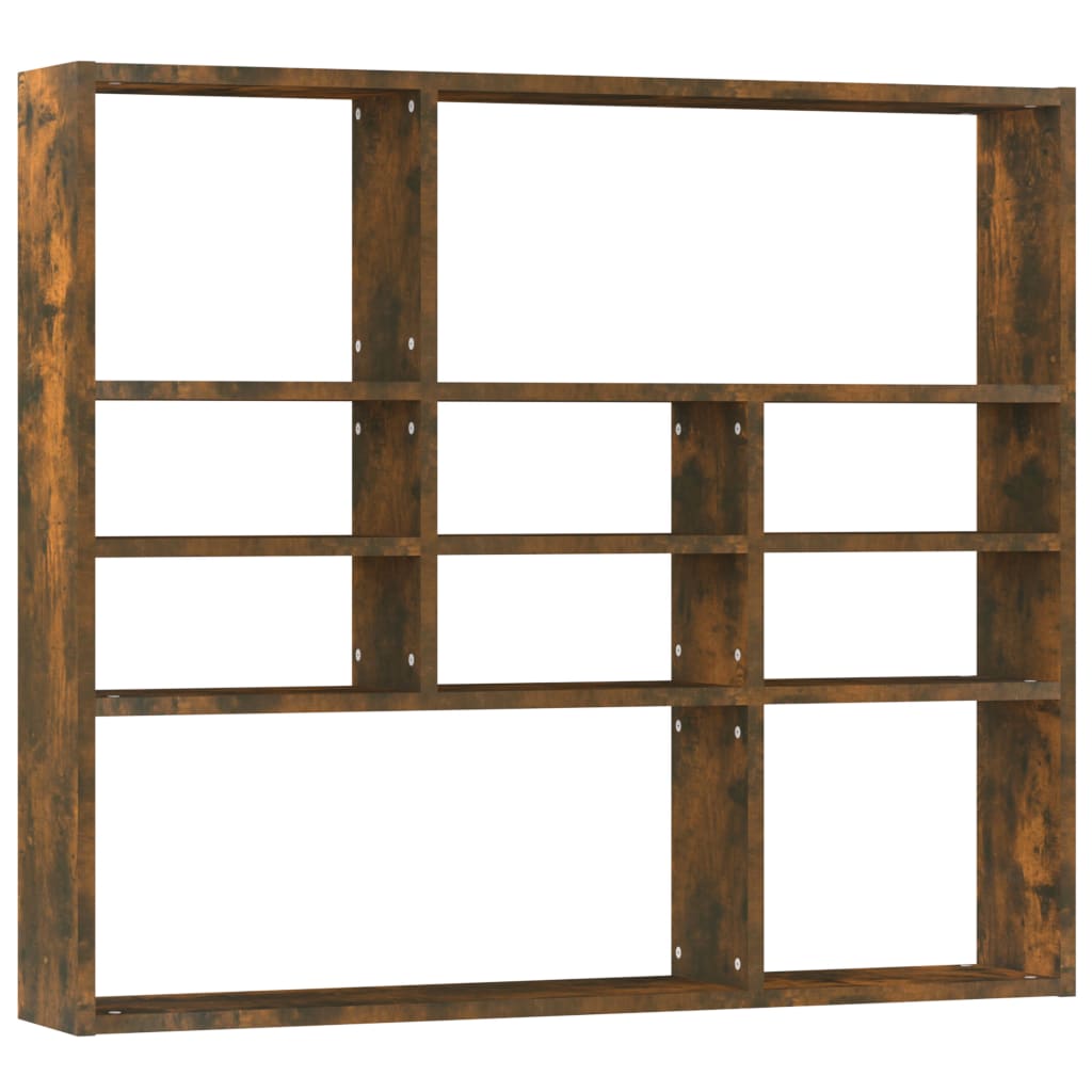 Wandschap 90X16X78 Cm Bewerkt Hout Gerookt Eikenkleurig