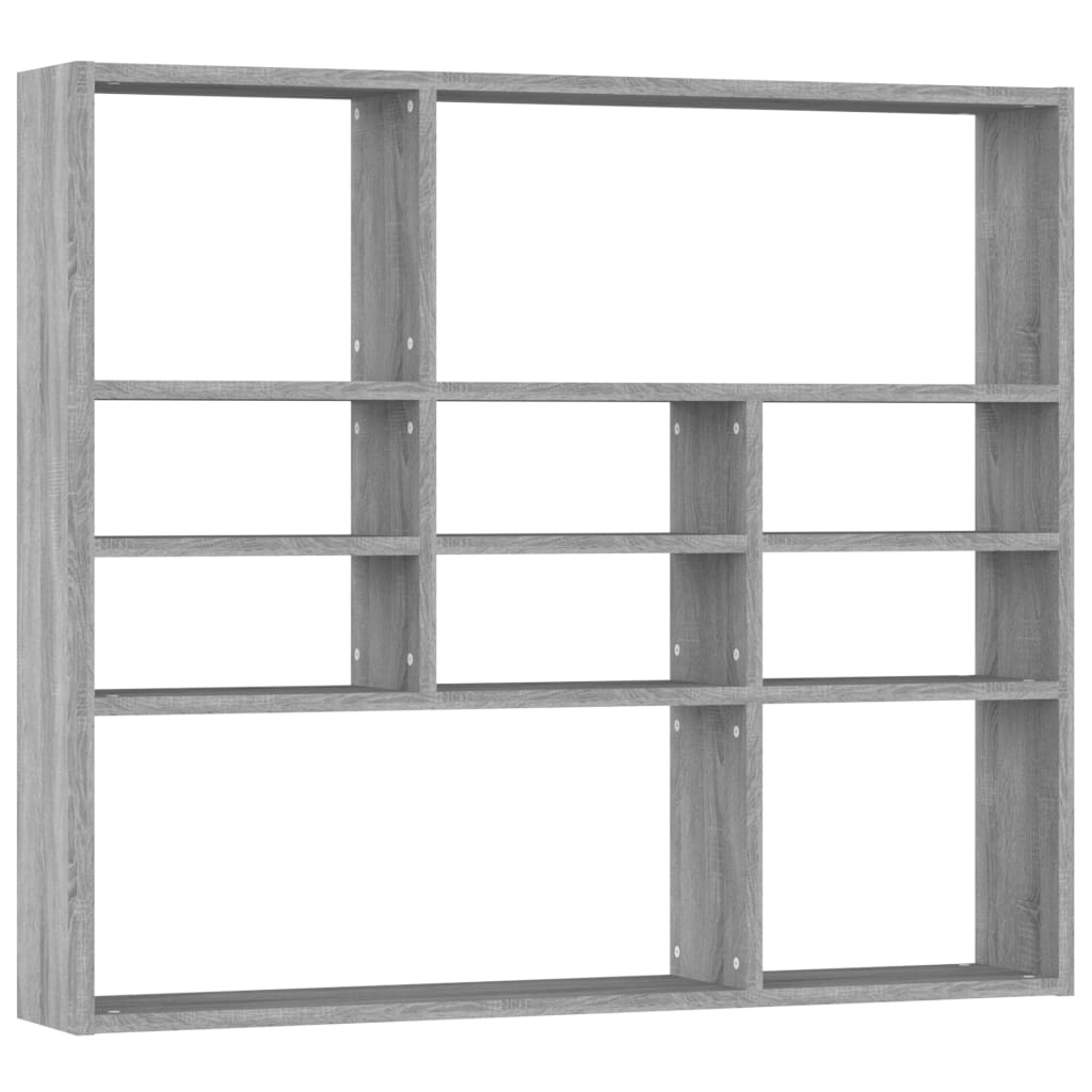 Wandschap 90X16X78 Cm Bewerkt Hout Grijs Sonoma Eikenkleurig