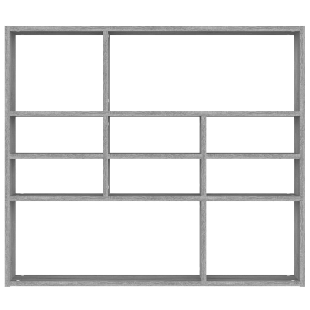 Wandschap 90X16X78 Cm Bewerkt Hout Grijs Sonoma Eikenkleurig