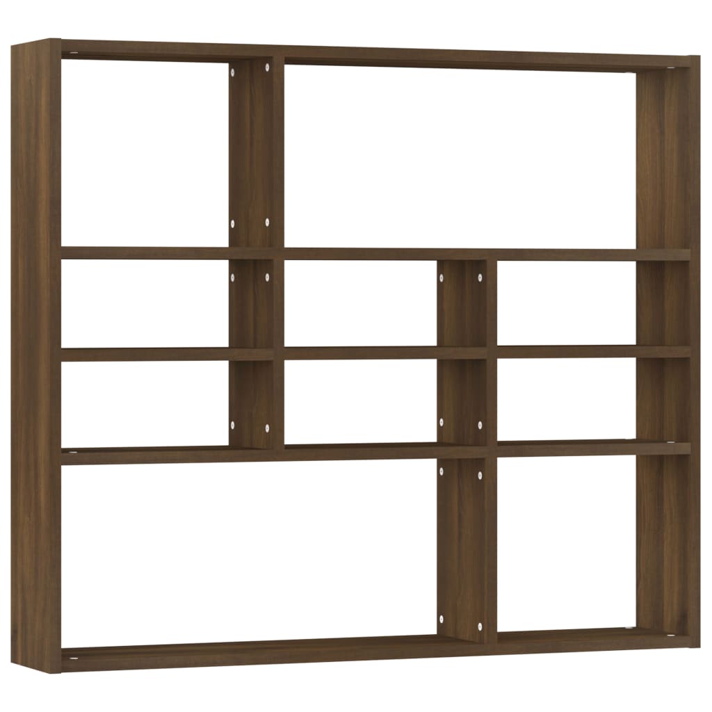 Wandschap 90X16X78 Cm Bewerkt Hout Bruineikenkleurig