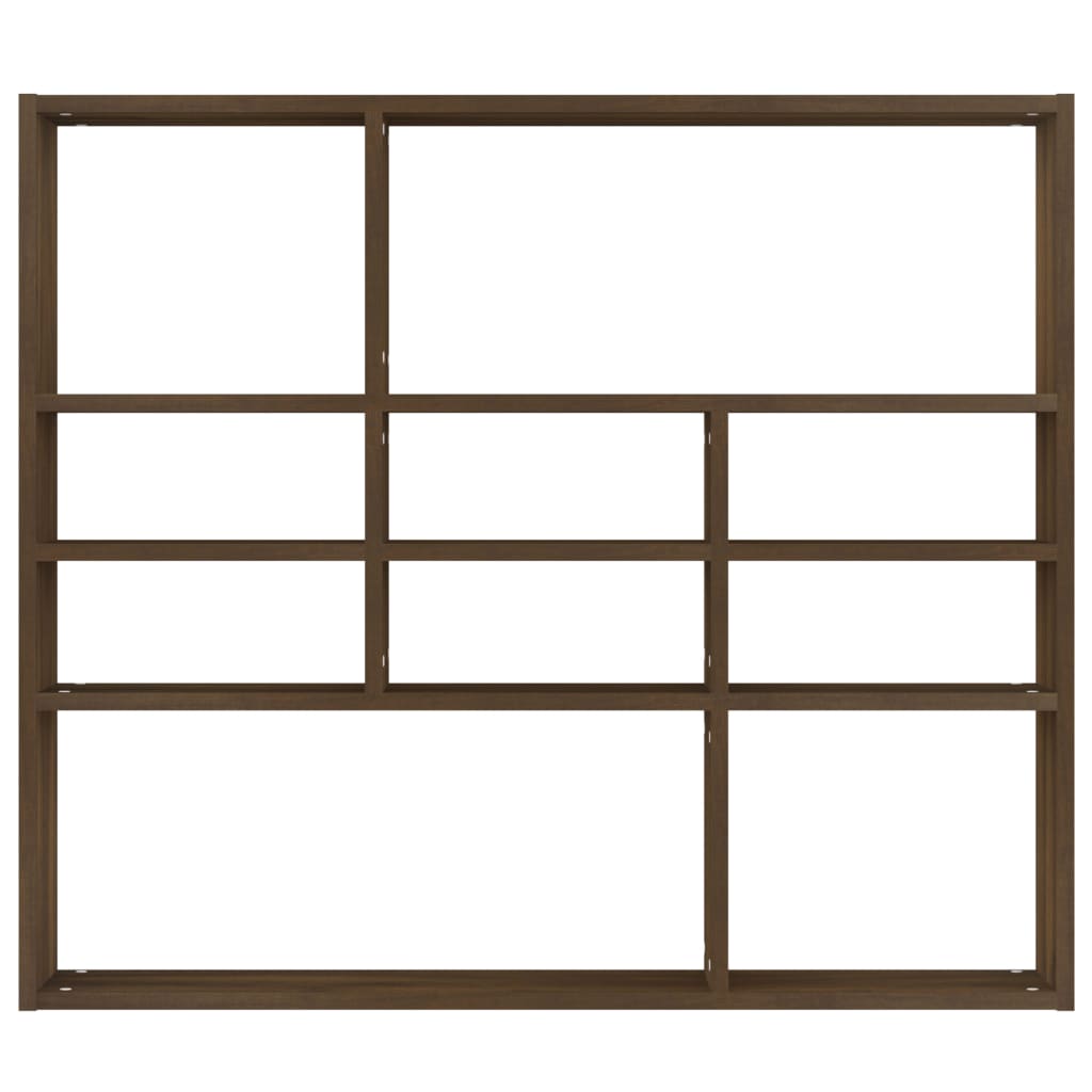 Wandschap 90X16X78 Cm Bewerkt Hout Bruineikenkleurig