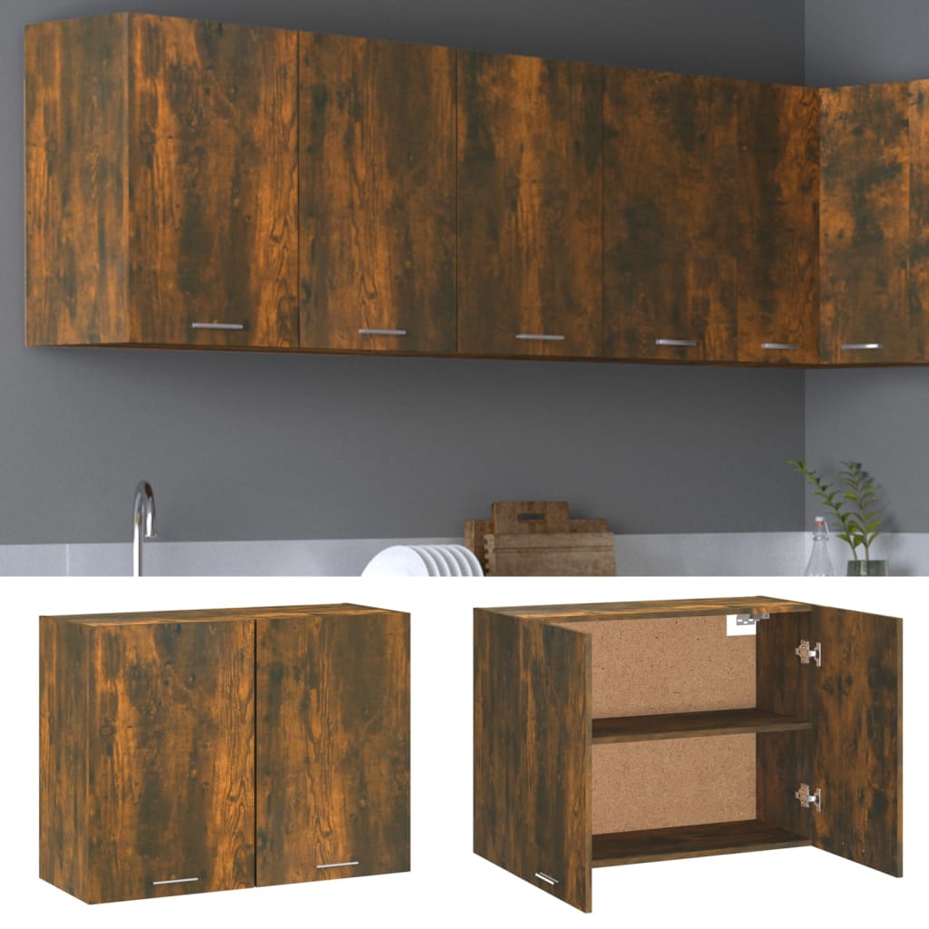 Wandkast Hangend 80X31X60 Cm Bewerkt Hout Gerookt Eikenkleurig