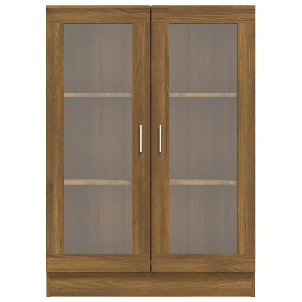 Vitrinekast 82,5X30,5X115 Cm Bewerkt Hout Bruineikenkleurig