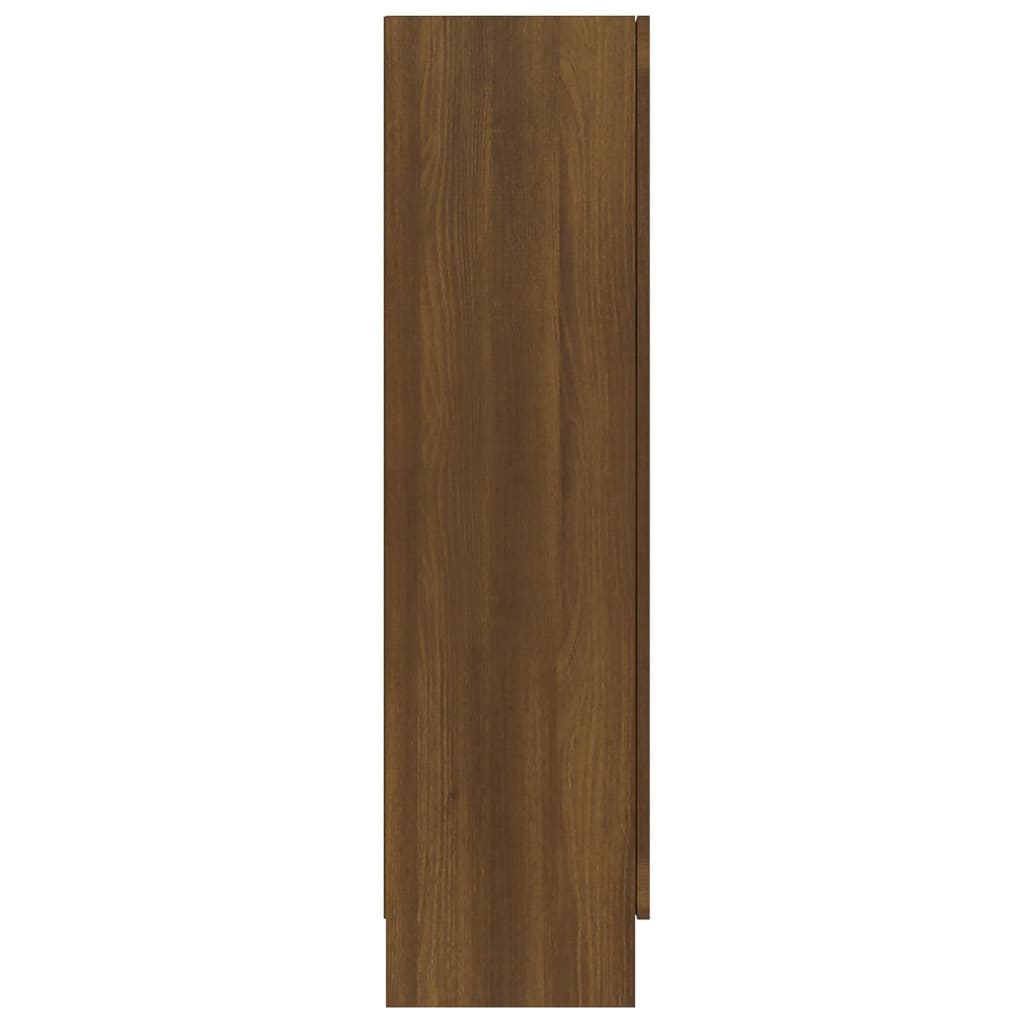 Vitrinekast 82,5X30,5X115 Cm Bewerkt Hout Bruineikenkleurig
