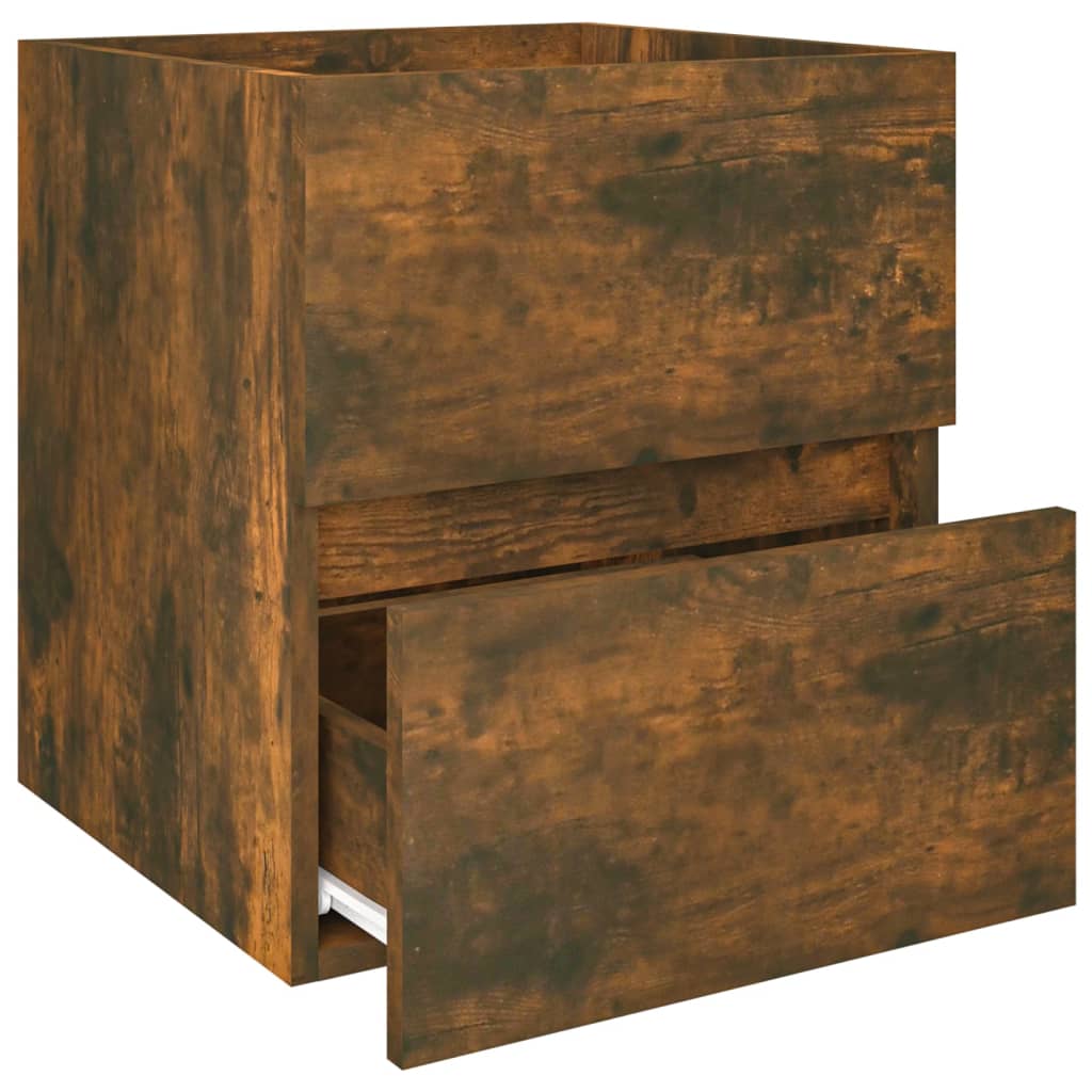 Wastafelkast 41X38,5X45 Cm Bewerkt Hout Gerookt Eikenkleurig