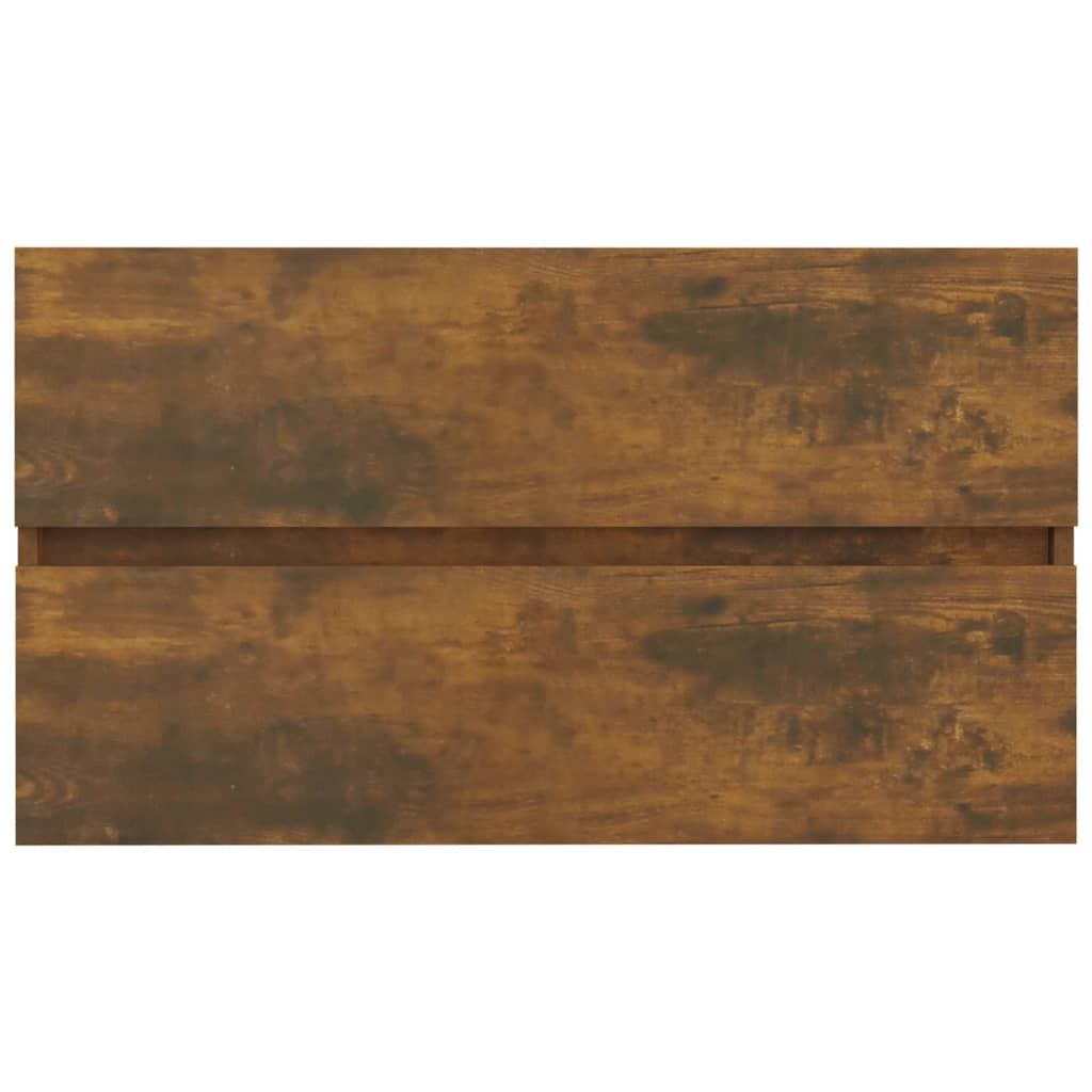 Wastafelkast 80X38,5X45 Cm Bewerkt Hout Gerookt Eikenkleurig