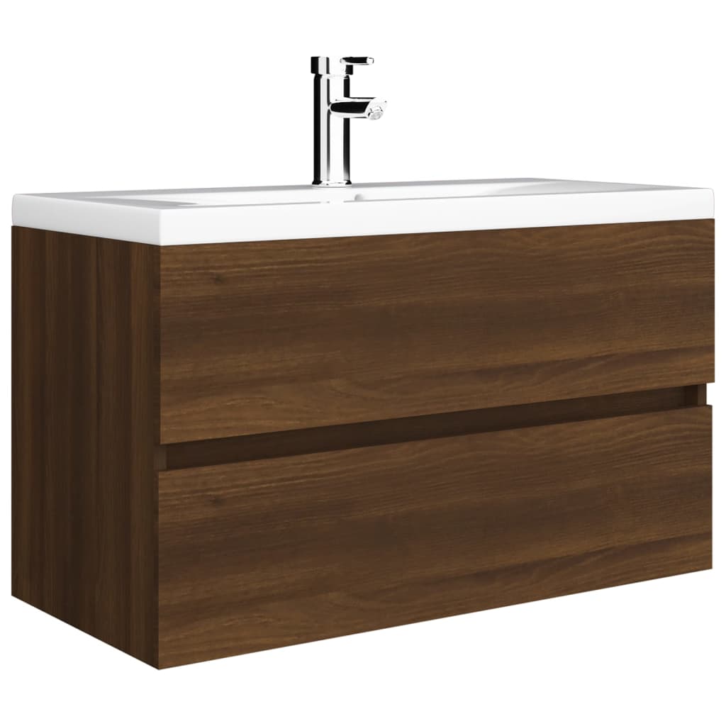 Wastafelkast 80X38,5X45 Cm Bewerkt Hout Bruineikenkleurig
