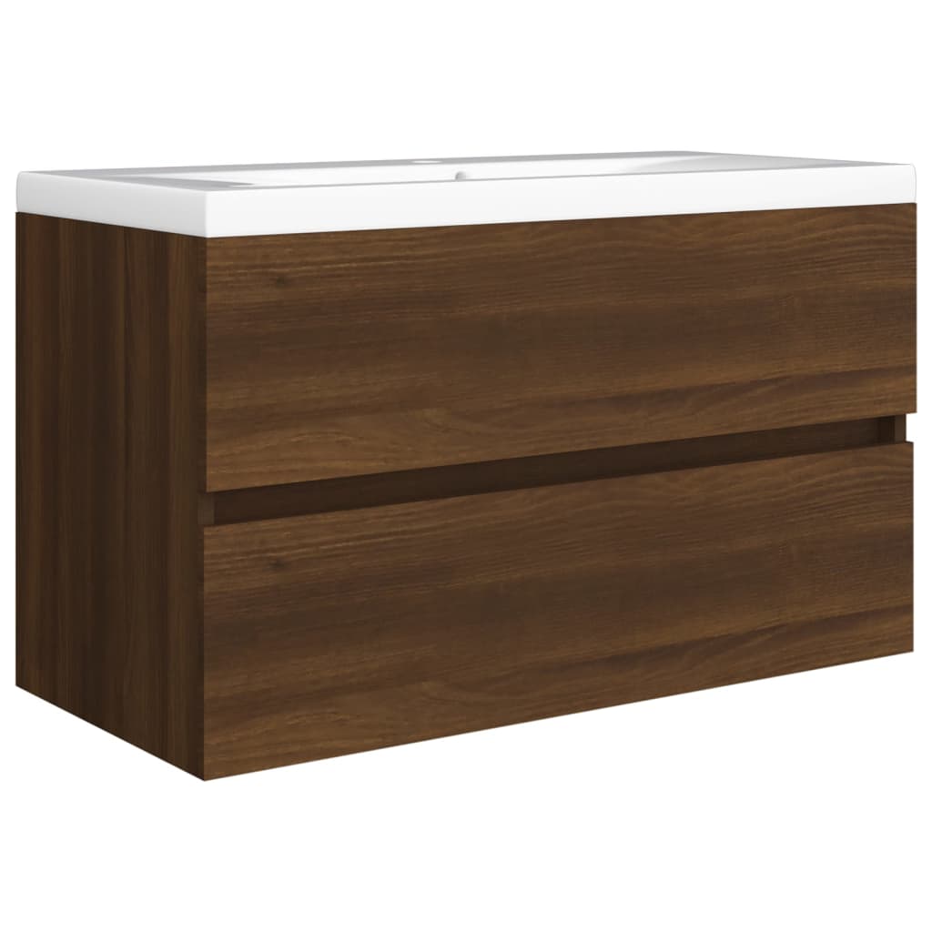 Wastafelkast 80X38,5X45 Cm Bewerkt Hout Bruineikenkleurig