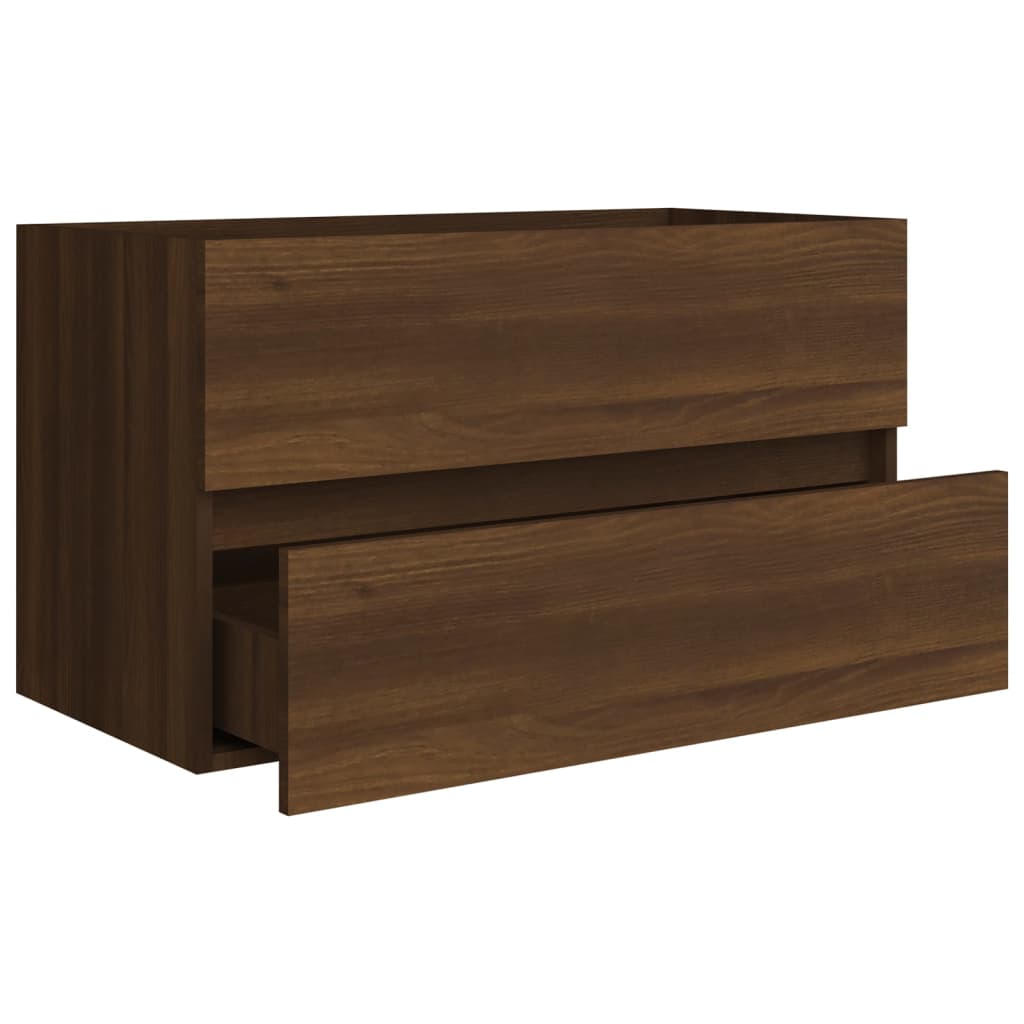 Wastafelkast 80X38,5X45 Cm Bewerkt Hout Bruineikenkleurig