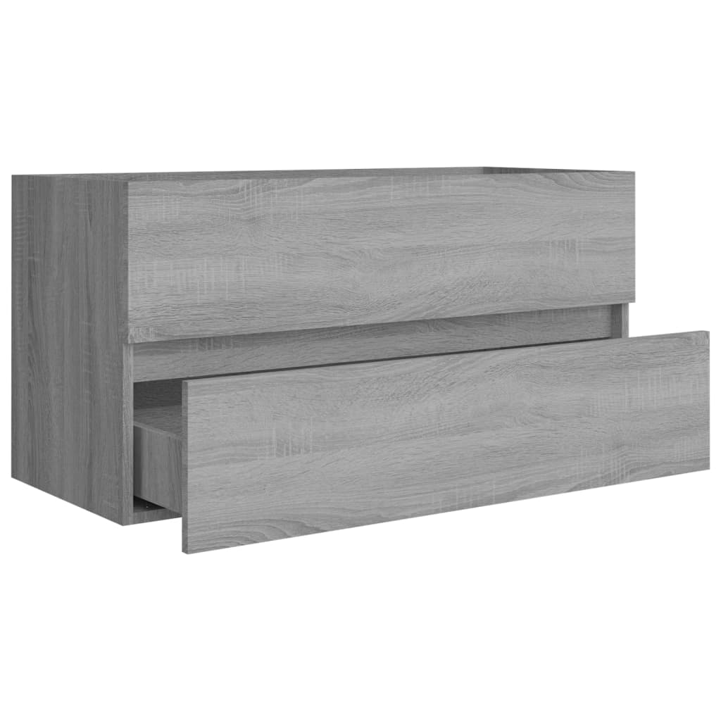 Wastafelkast 90X38,5X45 Cm Bewerkt Hout Grijs Sonoma Eikenkleur